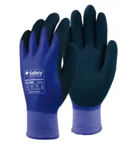 39-300 Winter Double latex Pro, luvas de trabalho impermeáveis de inverno, luvas azuis